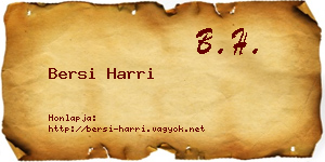 Bersi Harri névjegykártya